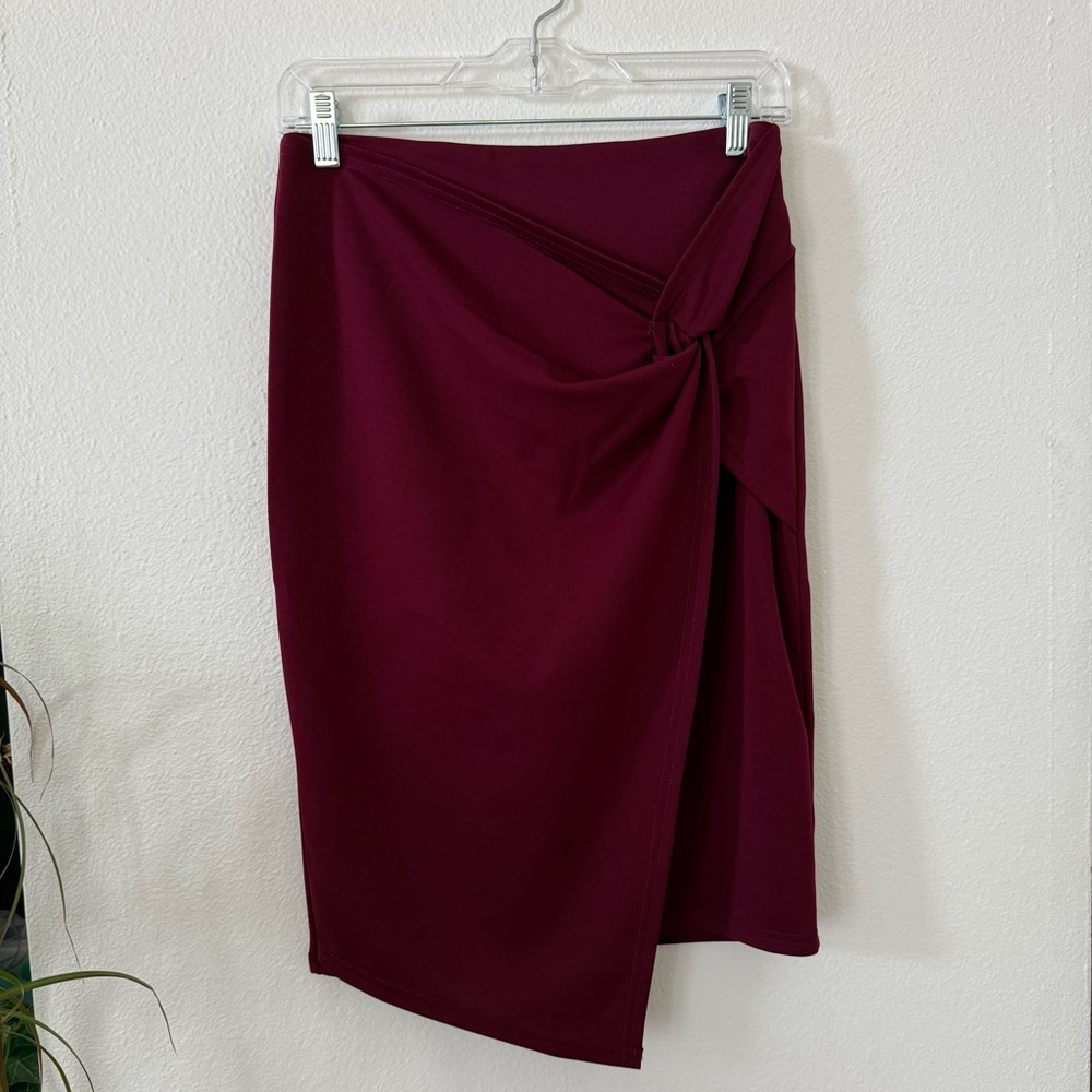 Kate Kasin Wine Red Pencil Skirt